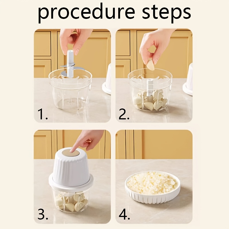 electric rechargeable portable cordless 400ml mini food processor versatile garlic veggie onion chopper blender with stainless steel blade for nuts chili minced meat spices more Product details 2