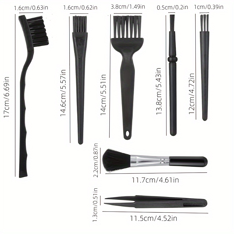 cleaning brush set multiple specifications   from anti static cleaning brush multi purpose cleaning kit plastic portable handle brush dust removal brush suitable for computer cameras keyboards automotive   3