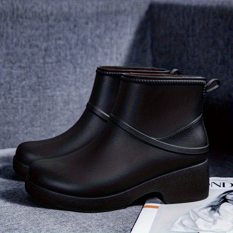TEMU Japanese-style Women&;s Rain Boots, Short And Stylish, Adult Slip- Wear- Rubber Shoes For Outdoor Washing, Camping, And Fishing. 3 Colors
