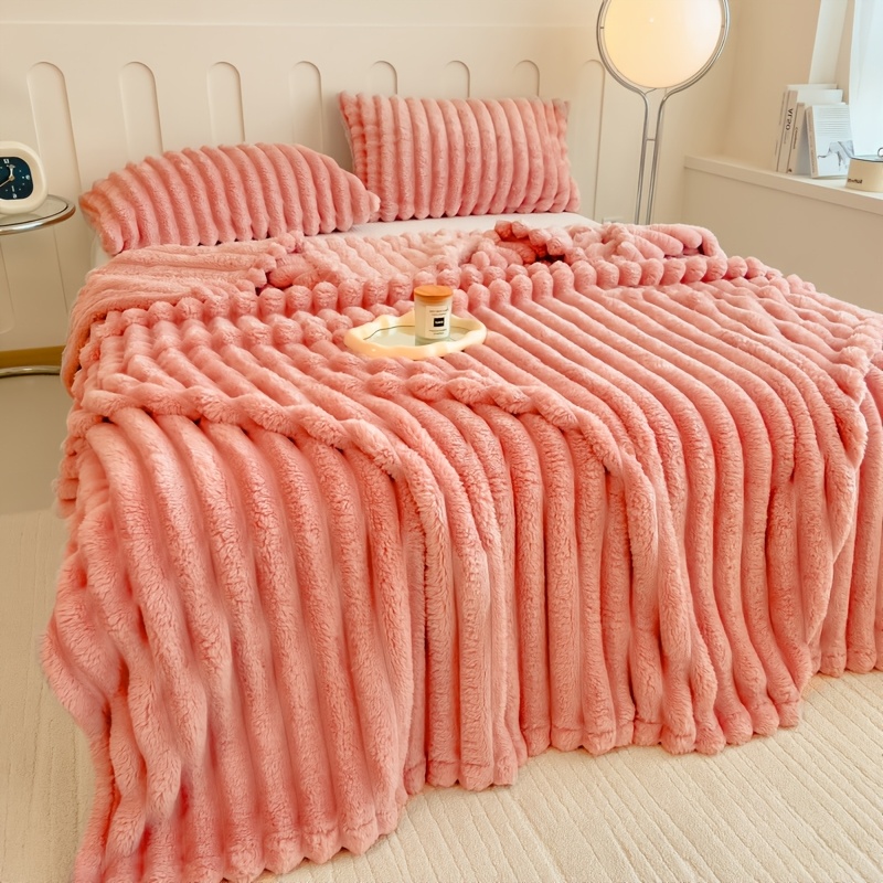 Striped Luxury Bed Blanket, Soft and Comfortable