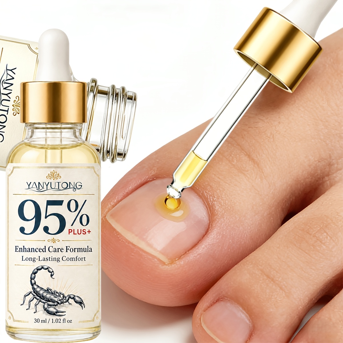 Concentrated Toenail Care Liquid With Bee Extract And Ginger Extract, Daily Nail For Thick Discolored And Damaged Nails, 24-hour Care, Travel Gift 30ml(1.01fl.oz)