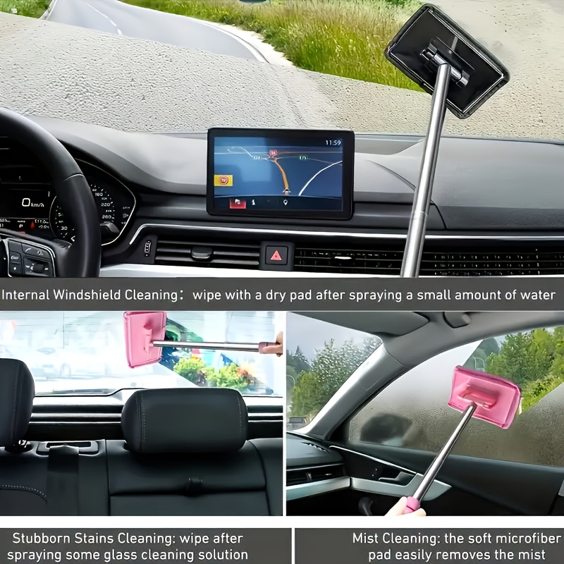 4pcs Car Glass Brush And Replacement Cloth, with Retractable... product image 7