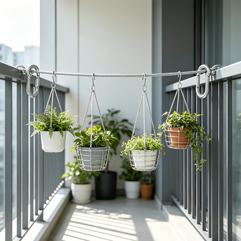 Heavy-Duty Stainless Steel Cable with Safety Cord & Hooks