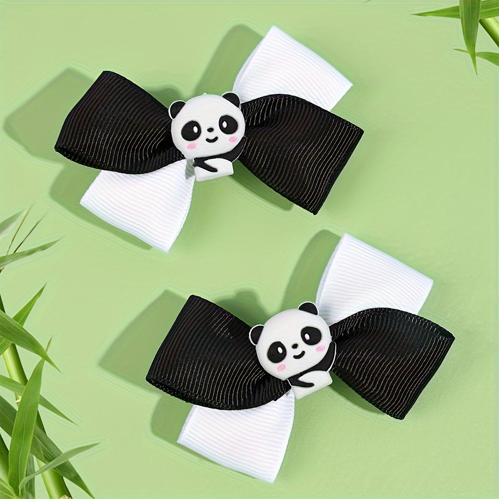 

2 Pcs Hair Bow Clips - Cute Animal Ribbon Alligator Hair Accessories, Teen Hair Decorations, Polyester -themed Bows Over 15 Years Old