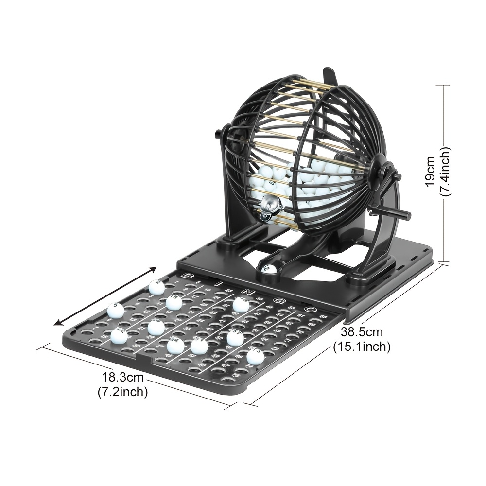 Bingo Equipment Set with Machine, Call Ball Pad, and 20 Cards