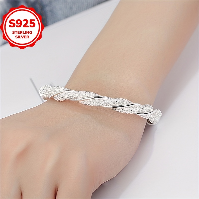 Hypoallergenic Twist Braided Open Bracelet
