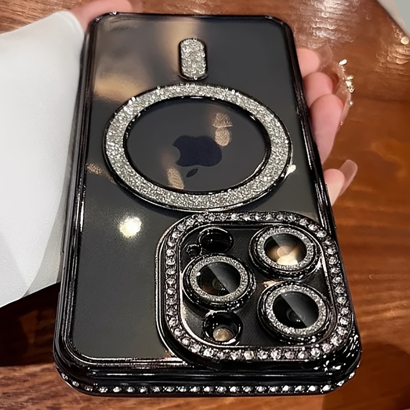 Coque IPhone 16 Pro Max Magnétique Strass éblouissante - Transparente - 6,9" - Neuf