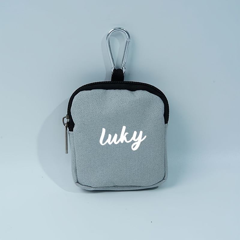 TEMU 1/2pcs Customizable Name Text Portable Dog Treat Bags | Mini Bags For Training, Leash Attachment, And More, Fabric Material