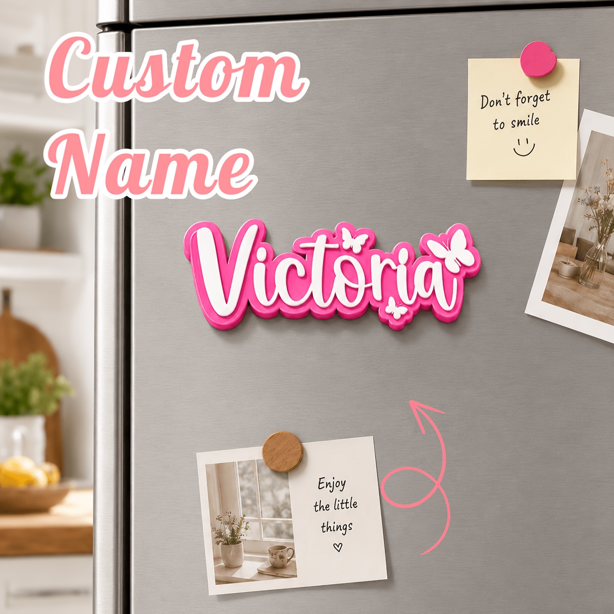 TEMU personalizzata 3D a forma di con , adatta come regalo, calamite da frigo con /iniziali, decorazione in plastica con il tuo , per arredo, regali