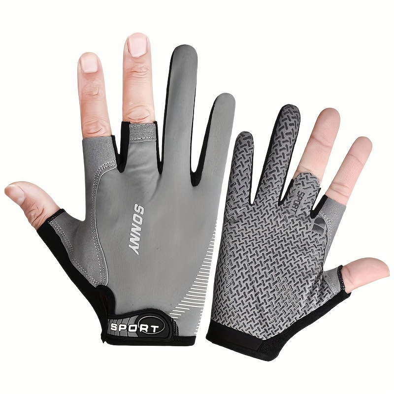 1pair Half Finger Fishing Gloves For Men And Women, Outdoor Sports