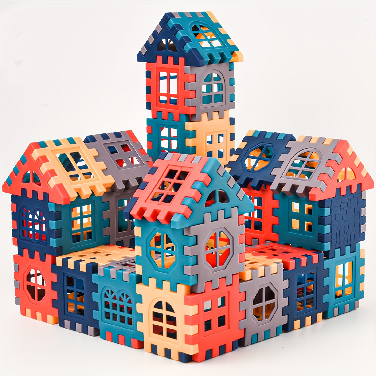 

Morandi House Building Blocks Children Build Houses With Plastic Block Toys Inserting Plastic Square Building Blocks Early Education Creative Diy Toys