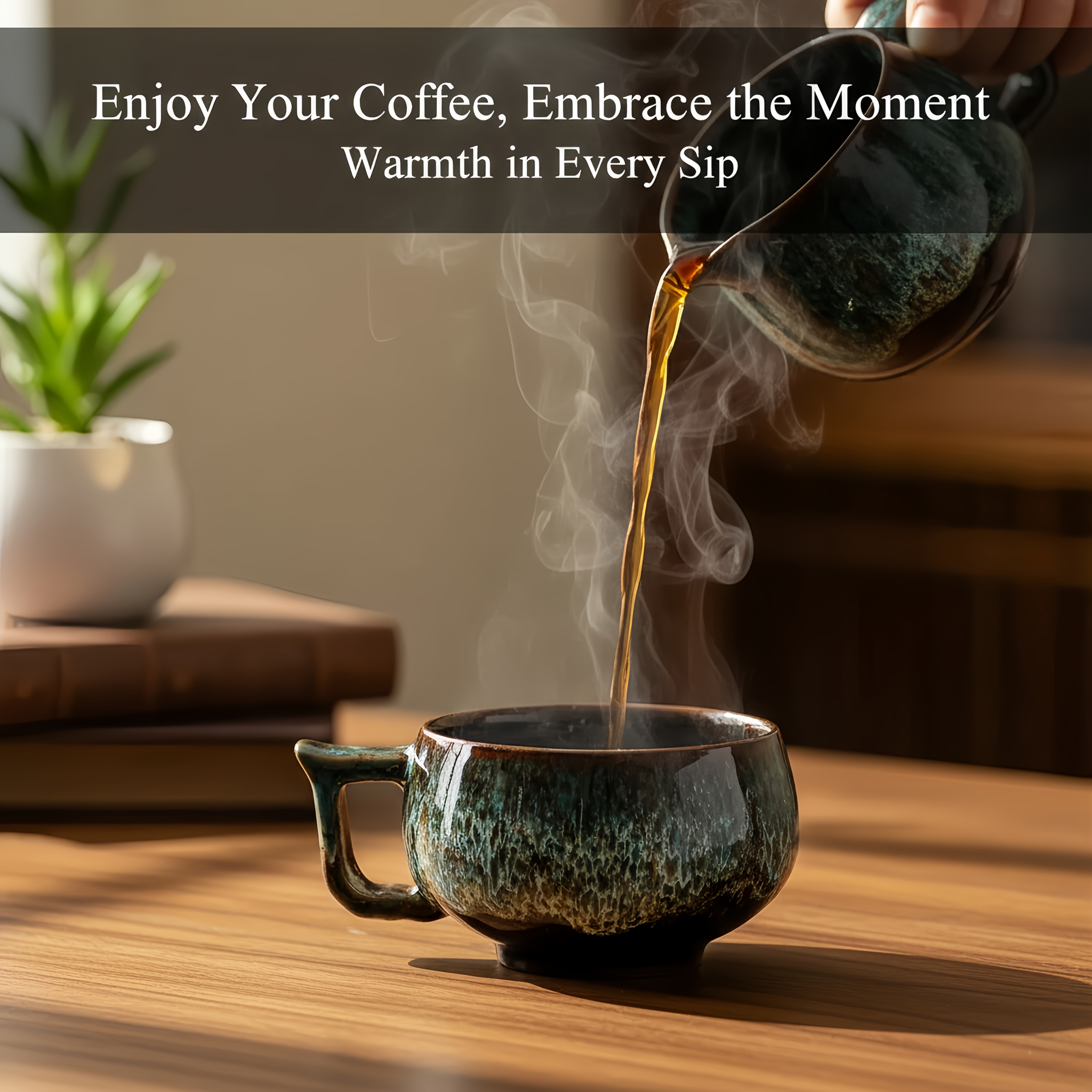 Multi-Color Gradient Exquisite Glaze Handmade Ceramic Mug with Handcrafted Pottery, Round And Full Cup Body, Ergonomic Handle Design for Comfortable Grip, Natural Color Appearance, 5 Colors Available: Blue, Green, Yellow, Red, Orange