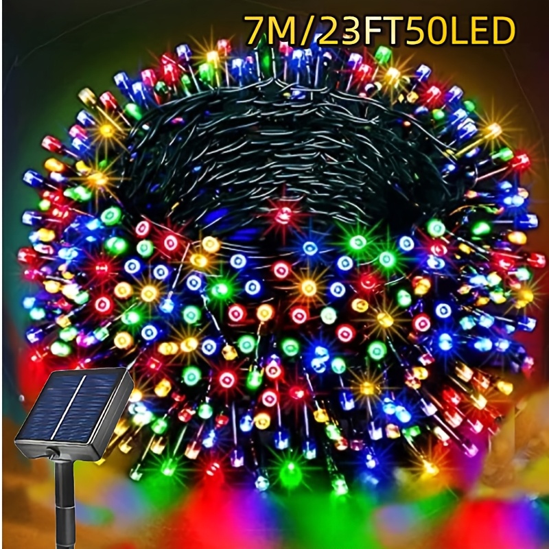 TEMU Led Solar-powered Christmas , /100/200/300 Led Bulbs, Decorative String Lights, Solar-powered For Yard, Trees, And Party Decorations