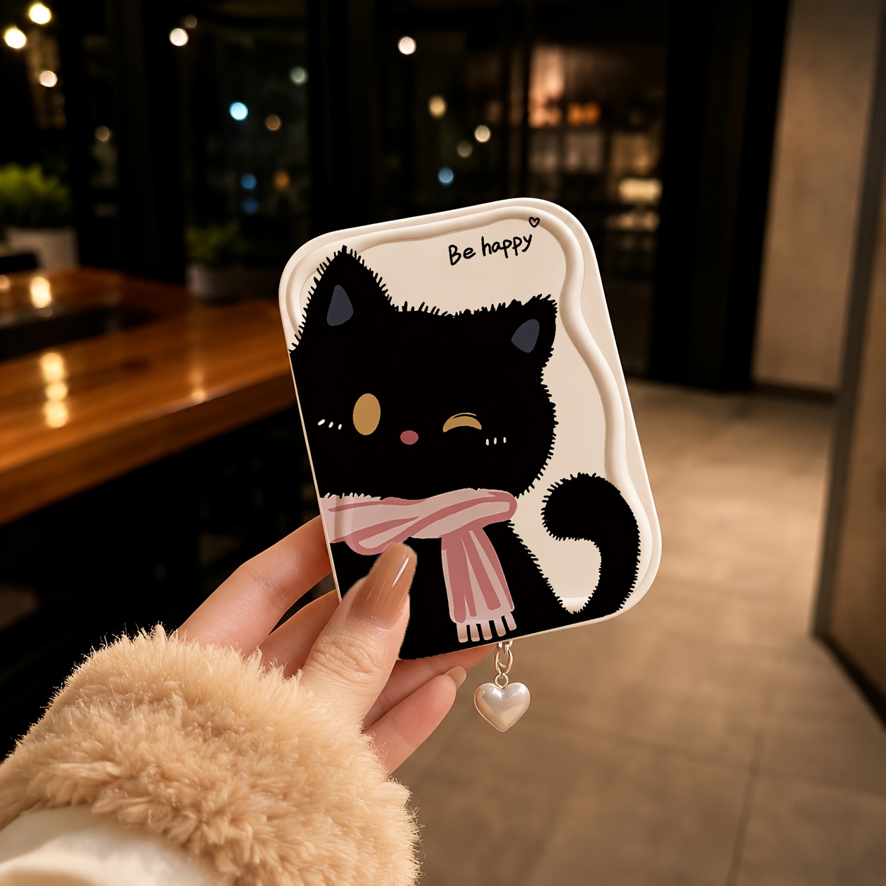 Cat Folding Makeup Mirror, Portable Mini Handheld Design