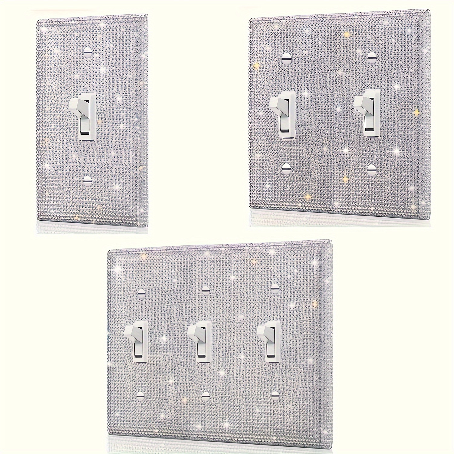 

1pc Luxe Crystal Light Switch Cover, Screw-in Plastic Wall Plate Decor, Sparkling Toggle Switch Plate Covers, No Electricity Needed, Home Decor Accessories