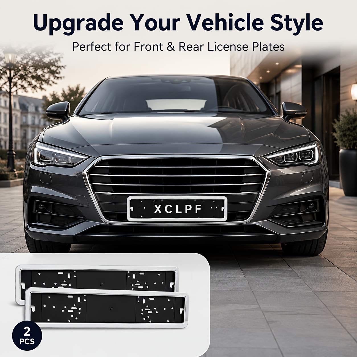 TEMU 1pc/2pcs License Plate Frame, Eu Standard Size License Plate Holder, Fits Most Vehicle Models. Product Features Stainless   Abs Base. Suitable