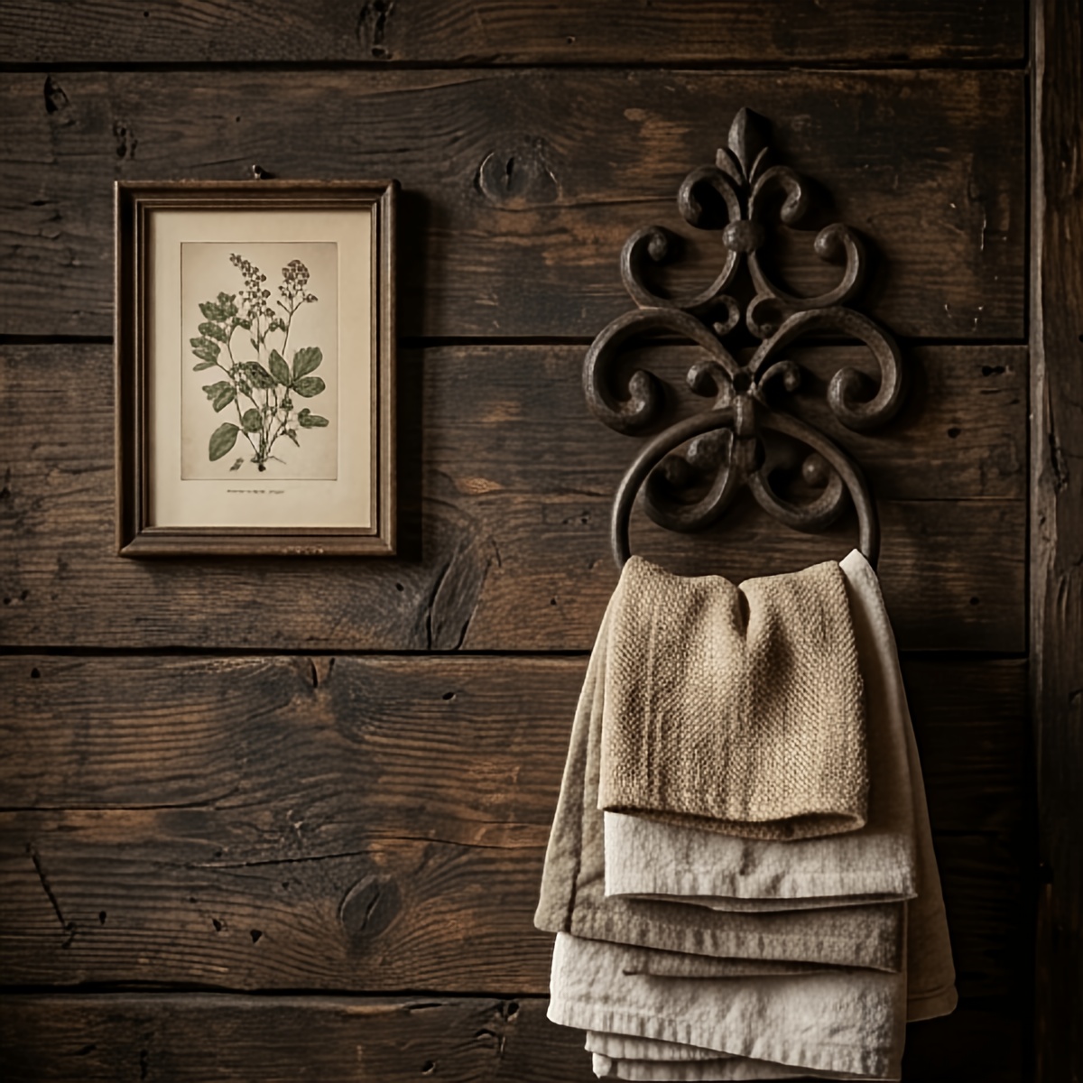 TEMU 1pc Cast Pattern Towel Ring, Wall-mounted Vintage Hand Towel Rack, European Swirl Decorative Towel Hanger, Suitable For , French Country Style