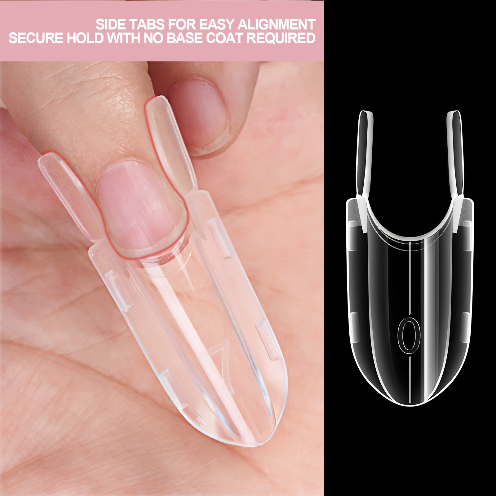 Image of 105pcs Nails New Dual Mold Suitable For Home Reusable Nail Extension Forms With 15 Sizes Almond Shape Press- Nails, No Paper Needed For Nail Art, Beginner-friendly Manicure Supplies For &