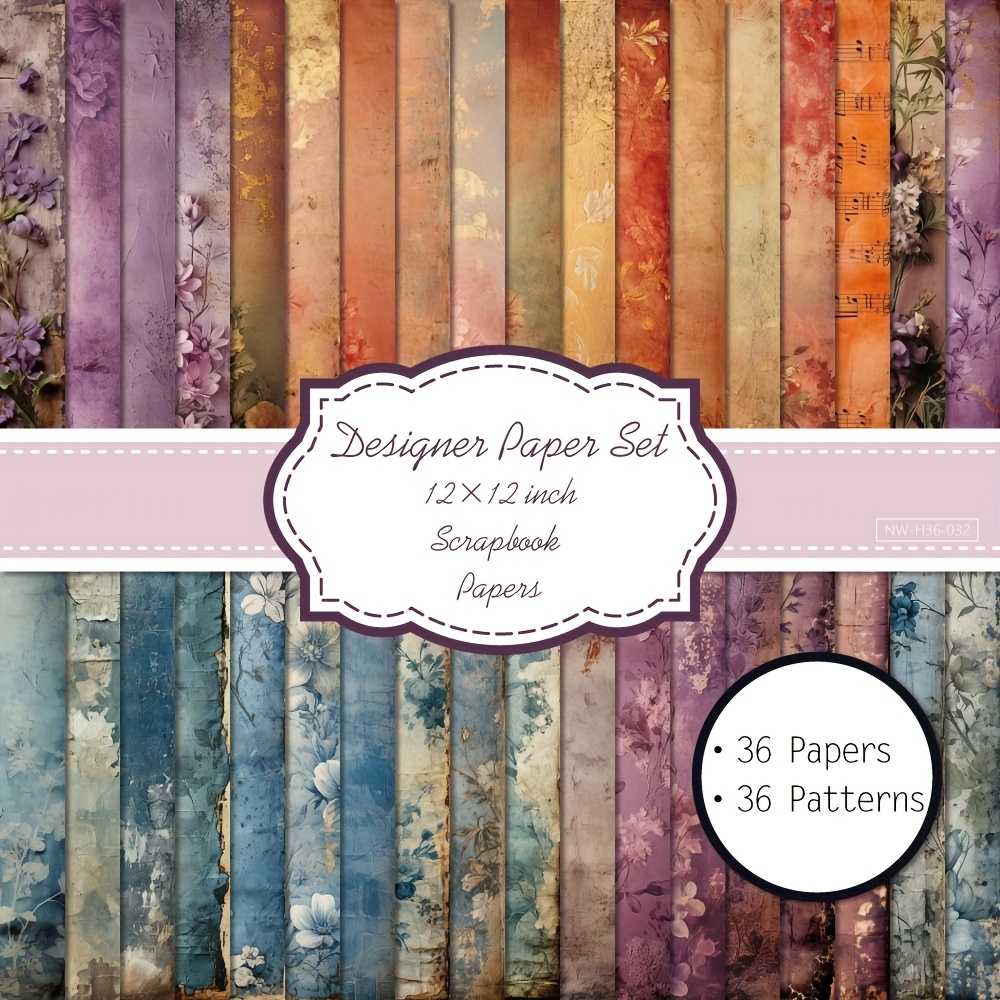 Image of 36 Sheets 12 X 12'', Paper Pad, 36 Different Designs, Art Craft Pattern Paper For Scrapbooking Craft Cardstock Paper, Decorative Background Card Making Supplies - Vintage Floral Wallpaper