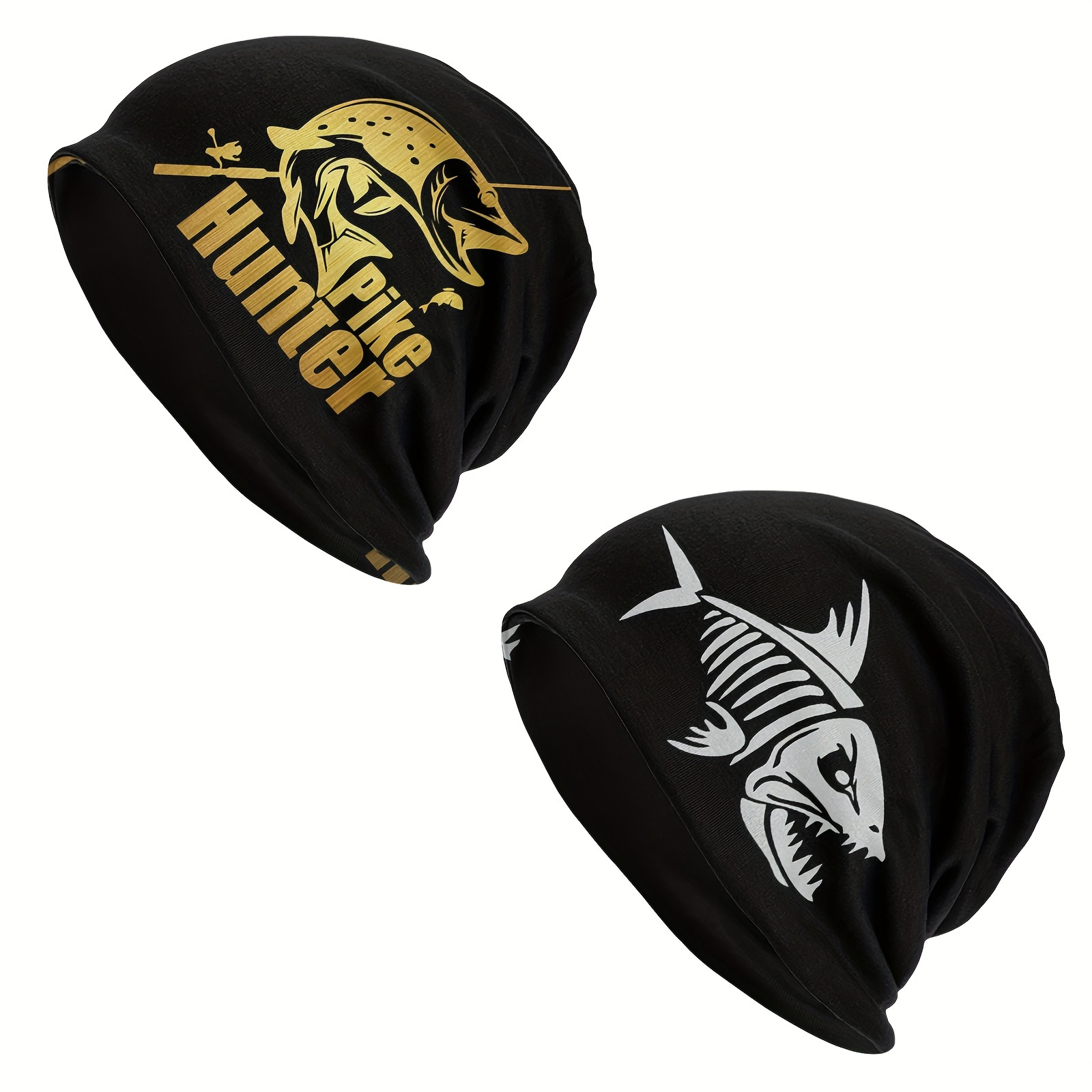 1pc Thin Skullies Beanies Fish Bone Bonnet With Pike Hunter Fishing Bite  Pattern For Outdoor Activity An Ideal Choice For Gifts, Today's Best Daily  Deals