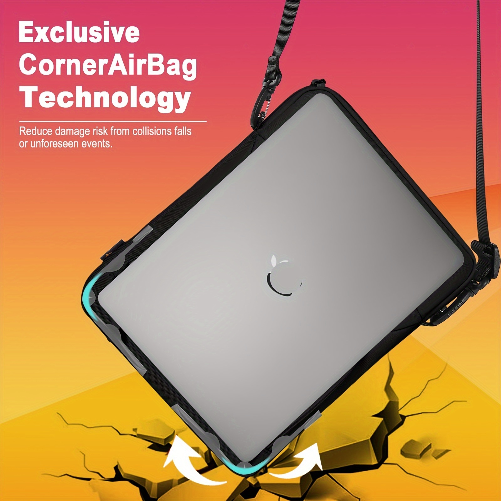 33.78-35.56 cm MacBook Air M3/M2 2024/2022, Pro 33.02cm M2, Air 34.54cm M3, Tab S8 Ultra 37.08cm, Lightweight Polyester Shoulder Bag with Strap, TSA-Compliant, Wipe Clean