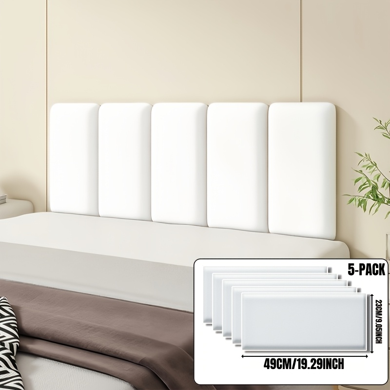 5 pack upholstered bed headboard panel foam padded headboard for bed frame modern wall decor   self   padded wall panel thermal insulation headboard for queen full king size bed winter warm bed backboard for bedroom dorm