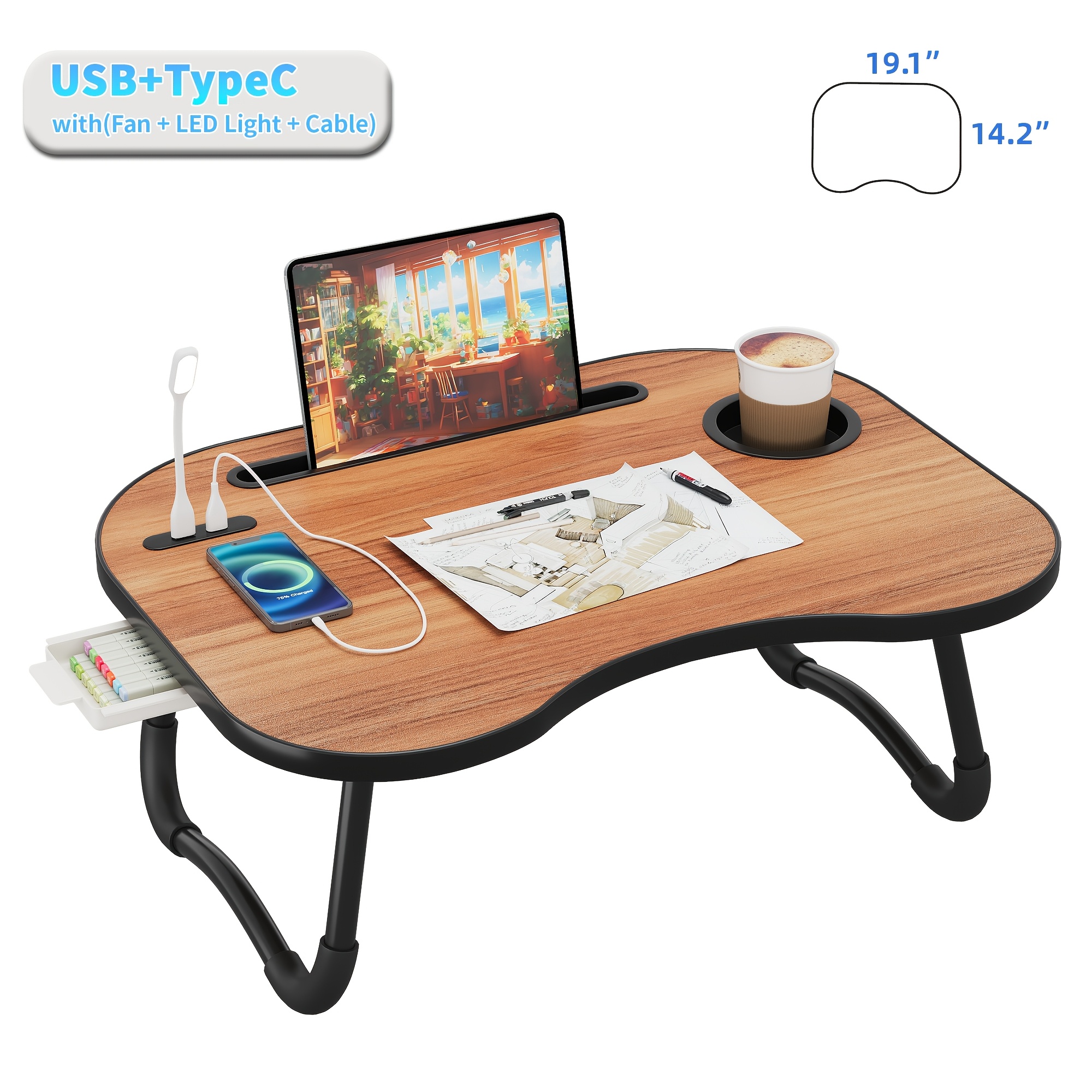 TEMU Lap Desk For Laptop Bed Trays For Eating And Laptops Bed Table Tray Breakfast In Bed Tray With Legs Lap Trays For Adults Lap Table Laptop Stand
