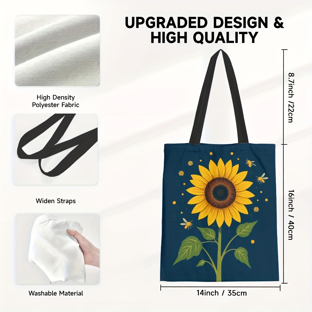 TEMU Borsa tote 1 pz con e - , adatta per viaggi, spiaggia, picnic, campeggio, borsa casual spaziosa lavabile in lavatrice con stampa di , borsa da