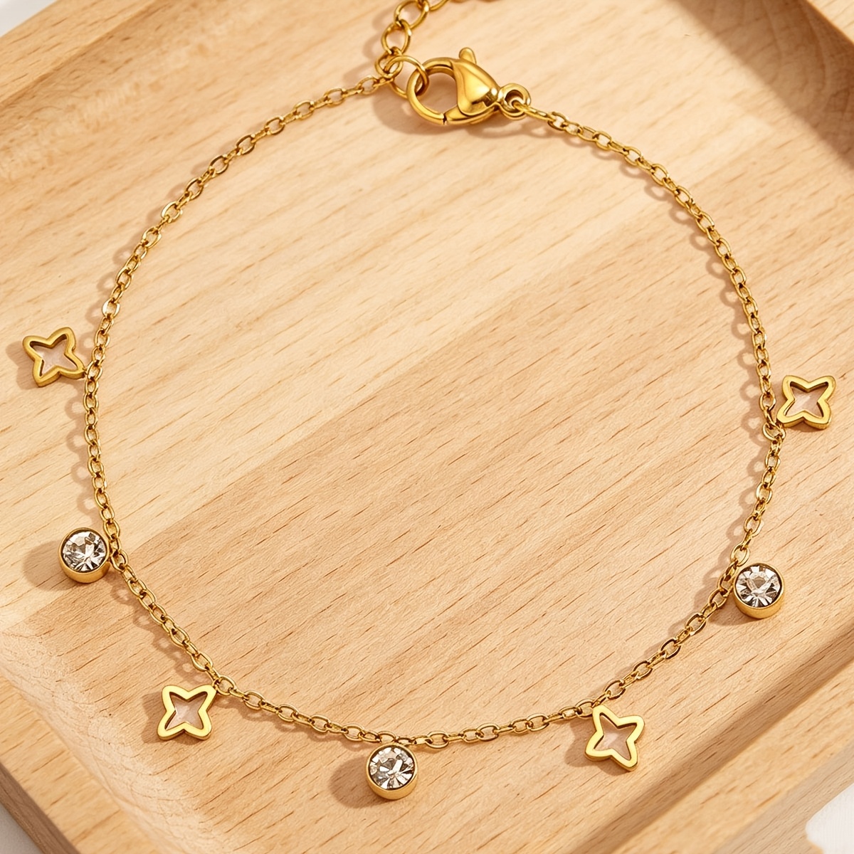 18k Gold Plated Bracelet & Pendant, Unisex Minimalist