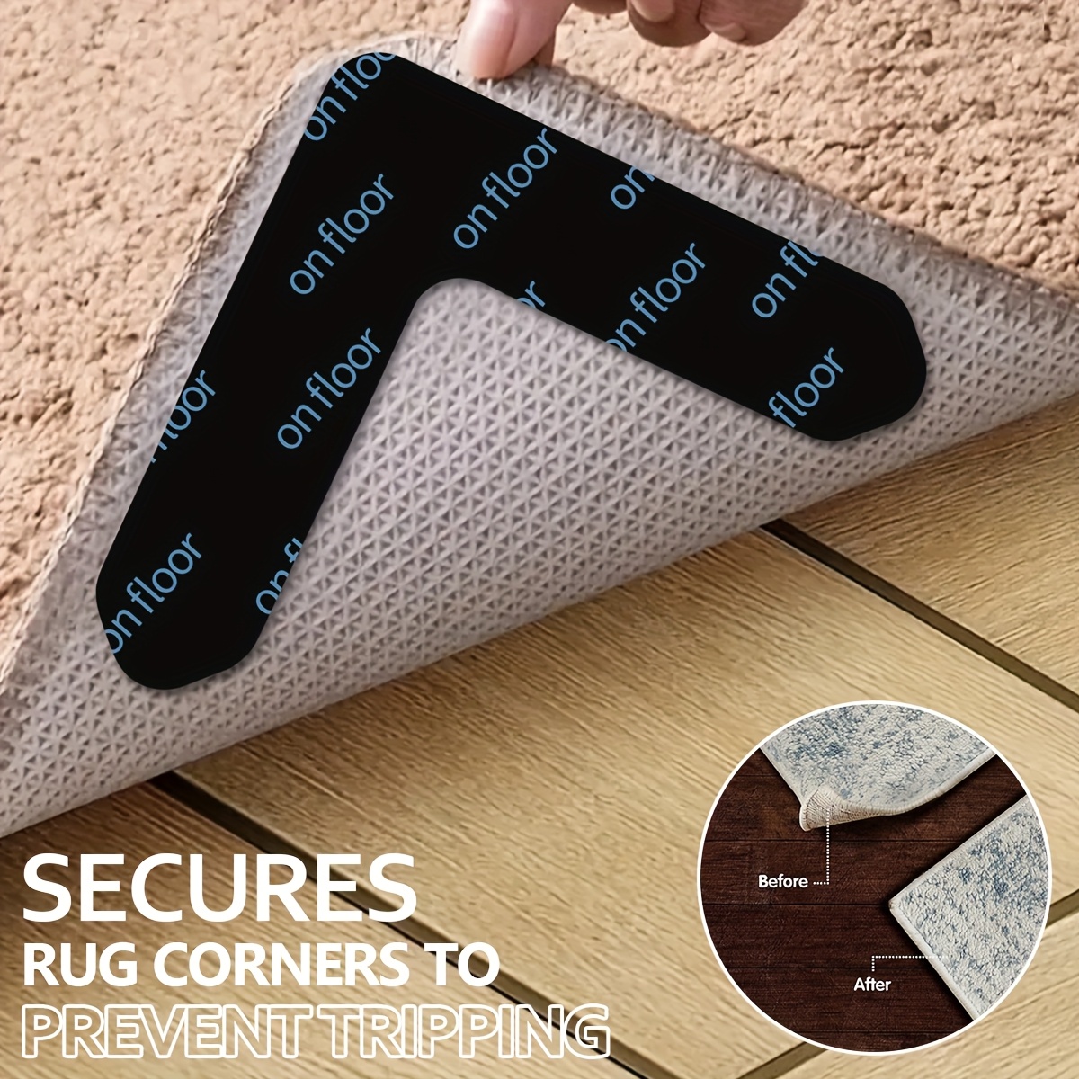 rug tape hardwood floor no damage reusable washable grippers for rugs carpet tape for area rugs non slip area   your rug in place and   corners flat for corners