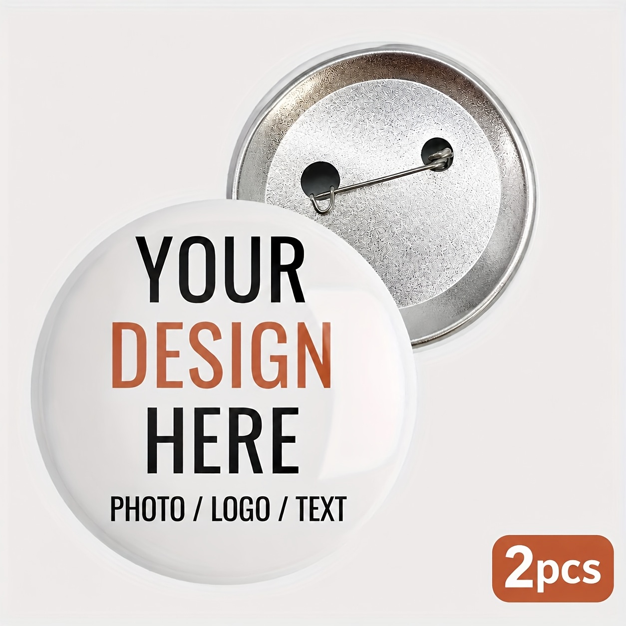 TEMU Custom Button Badges - Multiple Sizes And Quantities Available - Any Text, Photo, Or Image - Personalized Printed Pin Badge - Promotional Work