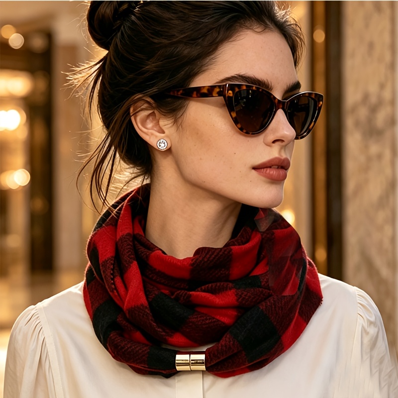 TEMU Easy Elegant Neck Scarf All-match Scarf Minimalist Warm Neck Warmer Commuter Temperament Style Premium All-match Cold-proof Scarf, Perfect For