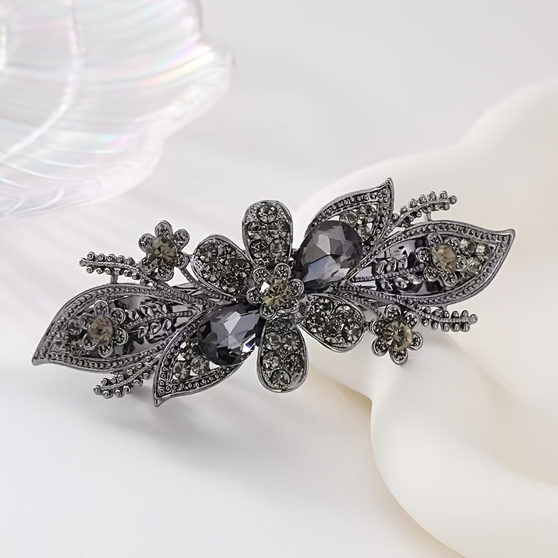 TEMU 1pc Metal Hairpin Flower Vintage Hairpin Headdress Spring Hairpin Hair Styling Decoration Head Clip Casual Party Wear