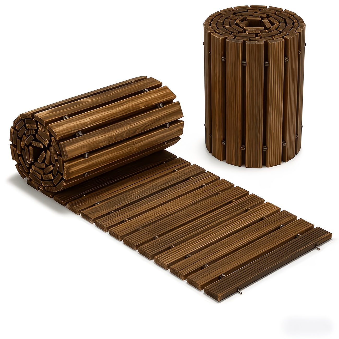 TEMU High-quality Wooden Garden Path - Outdoor Woven Cedar Curved Walkway, Yard Trail Decor Garden Wooden Board Path, Non-slip And Easy To Clean,