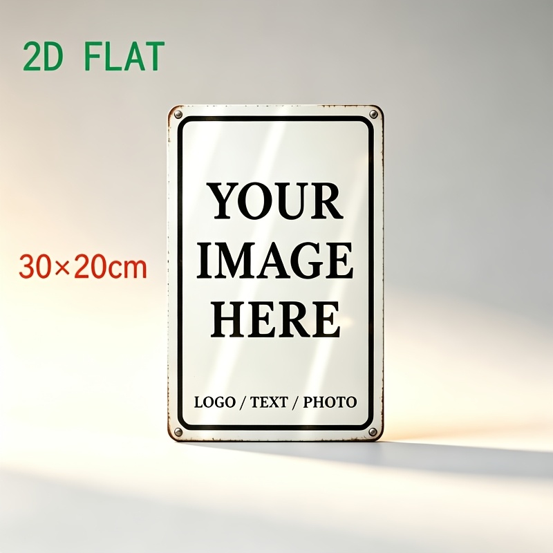TEMU Personalized Custom Metal Sign 8*12in Design Your Own Logo Text Pictures, Vintage Rustic Wall Decor Plaque, Customized Hanging Plate For Patio ,