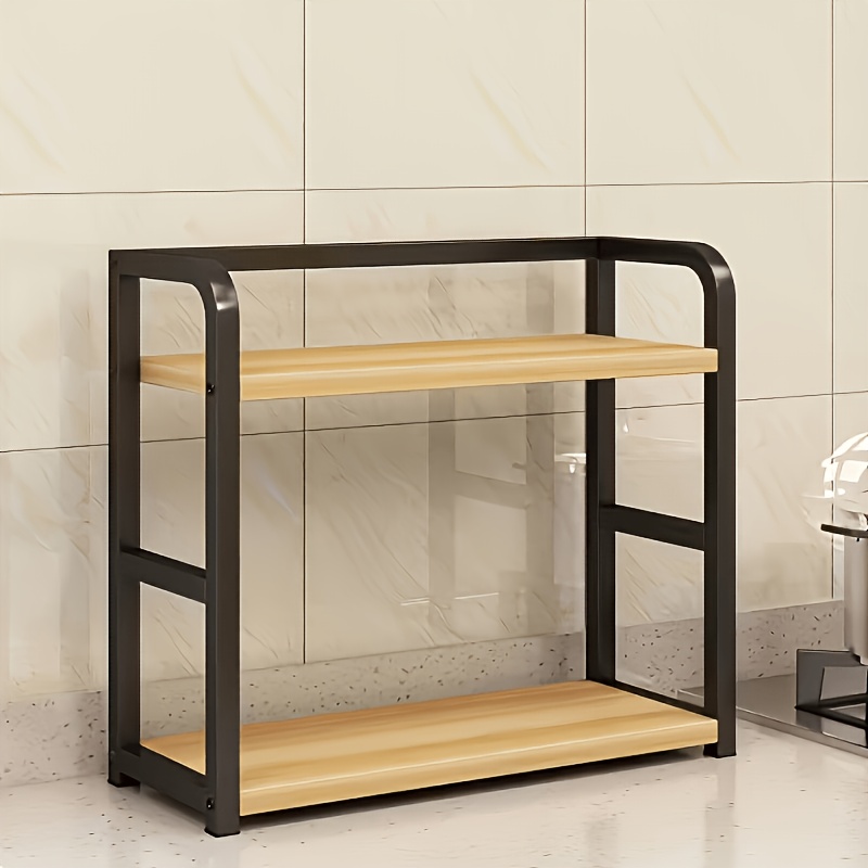 TEMU Heavy-duty Storage Rack With Portable Hook | Carbon Steel Countertop Seasoning Rack, Design, Suitable For Cabinets, Kitchen Accessories, Home