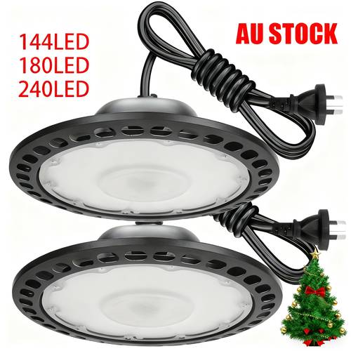 ufo led high 200w 300w 500w ip 67 semi flush mount matte black 6500k cool white 120 angle durable aviation acrylic lens with cooling fan for warehouse garage industrial workshop shop barn