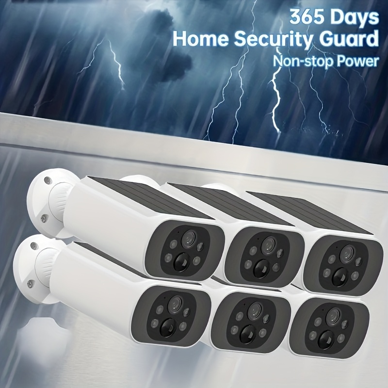 TEMU 4mp Solar-powered Wireless Outdoor Camera, 2.4ghz Wifi Security Surveillance With Solar Panel, 3 Night Vision , Human Detection, High Quality,