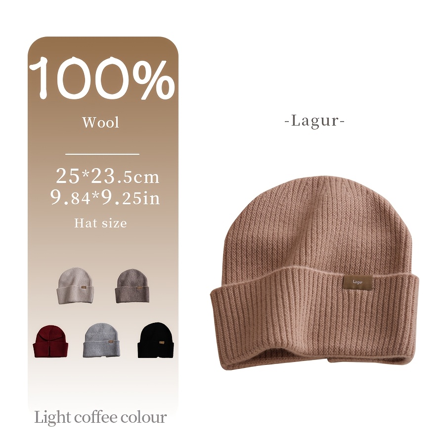 Women's 100% Wool Thick Beanie with Ear Flaps