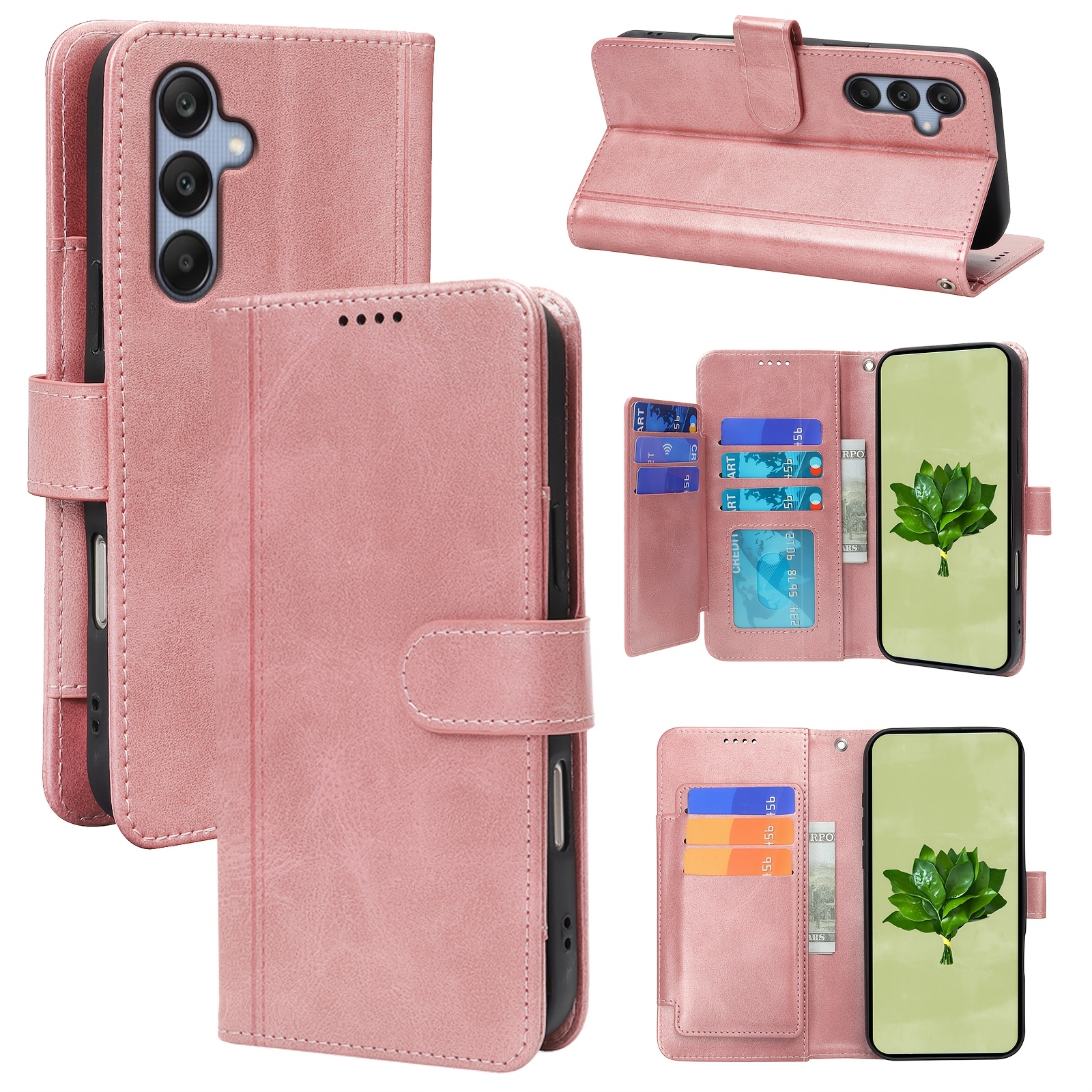 TEMU Phone Case - Case Designed For The For Galaxy A25 5g, Featuring A Magnetic Purse Bag With A Kickstand And Slots For Cards And Cash. An Ideal