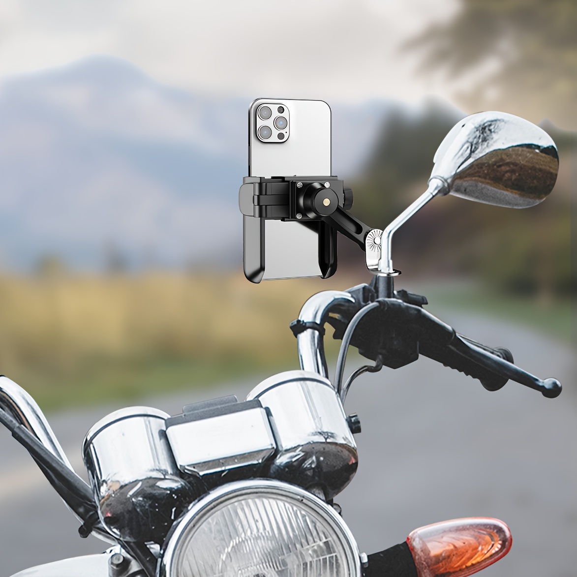 

Grefay Motorcycle Phone Mount With 360° Rotate [1s Quick Release] Anti Shake Motorbike Phone Holder For 3.5-7.0 Inch Smartphone For Motorcycle Mirror Phone Mount