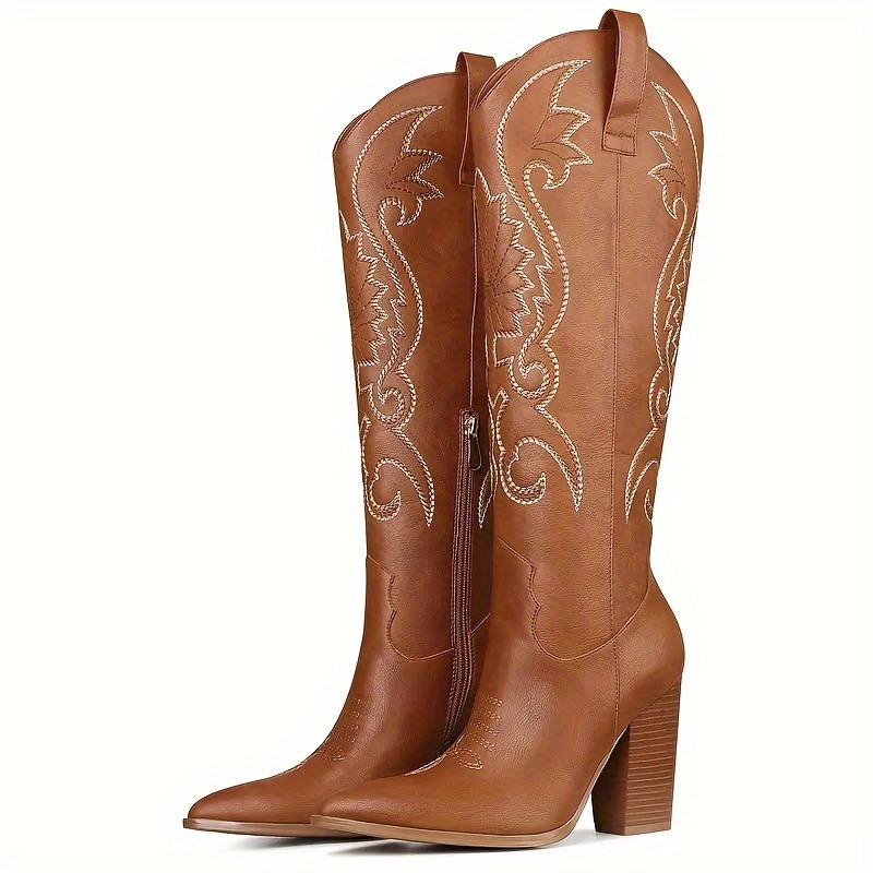 

Women's Embroidered Knee High Boots