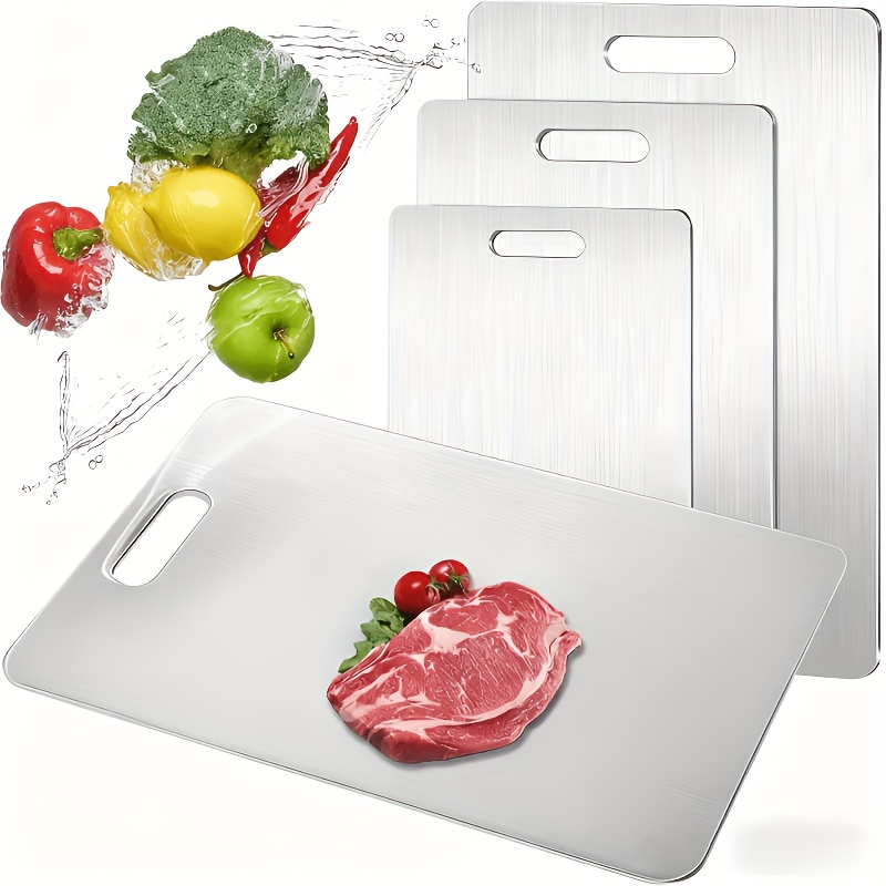 3pcs thick stainless steel cutting boards food grade durable