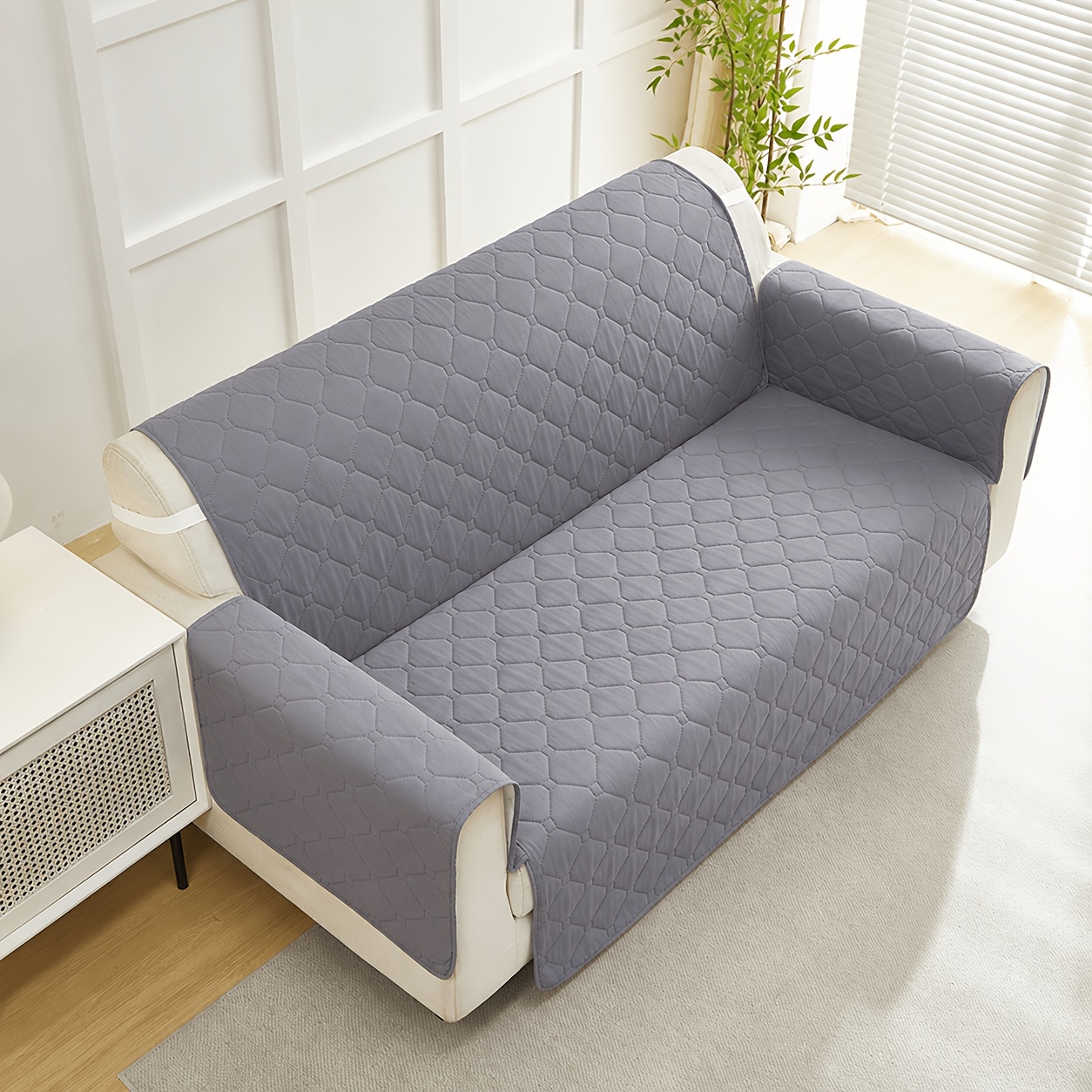 TEMU 1pc Filled Sofa Cover Non-slip Elastic Sofa Slipcover Dust-proof Sofa Cover Cat Scratch Sofa Protector Durable Stretch Sofa Cover For Bedroom,