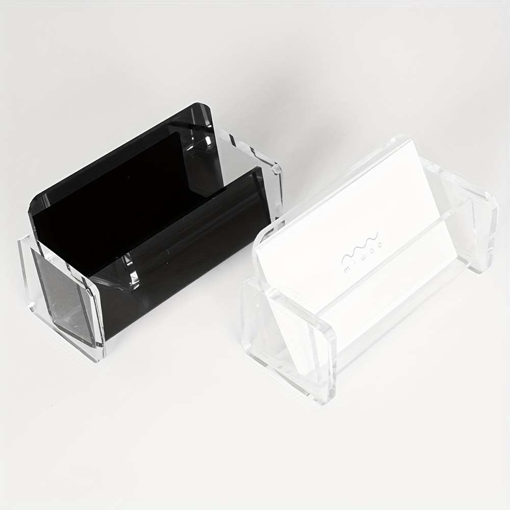 [Elegant Business Card Holder] 1pc Simple and Elegant Acrylic Desktop Business Card Holder | for Desk Storage, Suitable for Home, School, Office and Other Scenes