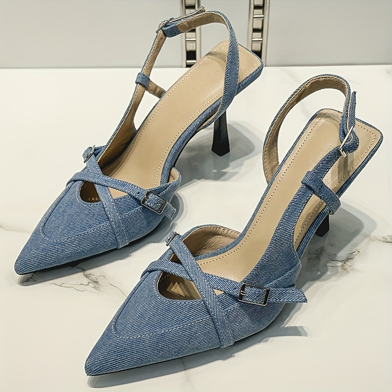 Women's High-Heeled Pumps with Open-Toe Design