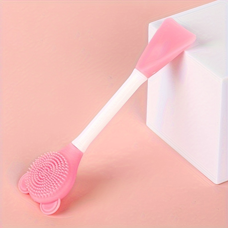 TEMU Bear Silicone Double-head Mask Brush Beauty Mask Stick Diy Cleaning Brush Cleansing Brush Beauty Tools