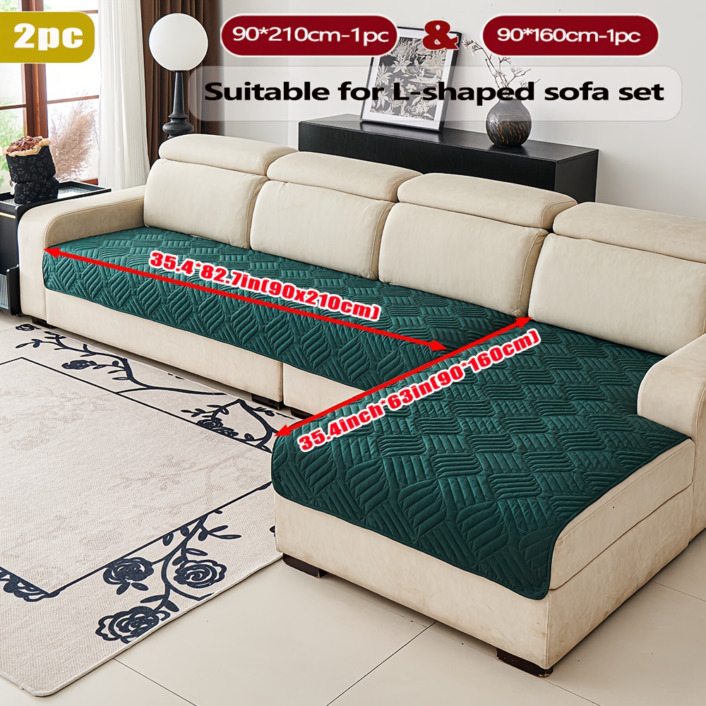 E-shop 2er-Set High-End Ultraschall Geprägte Anti-Rutsch Sofakissen, Haustierurin-Isolierung und Kratzfeste Hauptsofa + L-förmige Ecksofa Universal