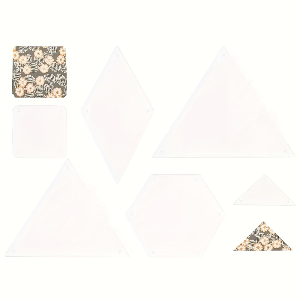 TEMU 1 Set Of 6 Acrylic Quilting Templates, Mixed Shapes, 86x44x2.5mm, Hole: 2.6mm, Metal Stamping Tools, Jewelry Making Tools And Accessories