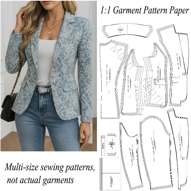TEMU Fashion Women's Suit Sewing Pattern: Includes S-2xl All-size Patterns